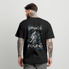 Space oversized Black T-Shirt