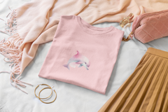Cute Whale Female baby pink regular fit T-shirt