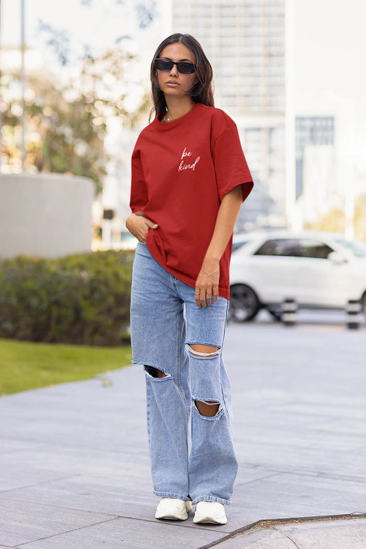 Red Kindness Oversize T-shirt