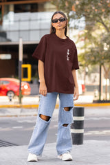 Maroon Crescent Oversize T-shirt
