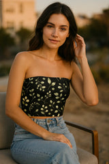 Noir Garden Tube Top