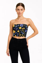 Obsidian Blossom Tube Top