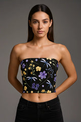 Obsidian Blossom Tube Top