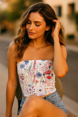 Ivory Daisy Tube Top