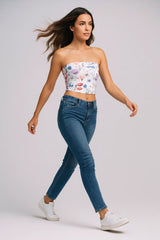 Ivory Daisy Tube Top