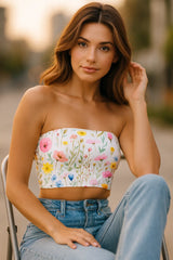 Glacier Peony Tube Top