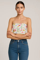 Glacier Peony Tube Top