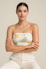 Chiffon Camellia Tube Top