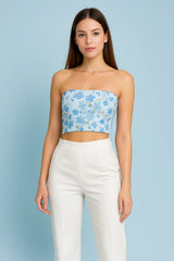 Frosted Flora Tube Top