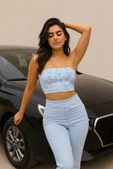 Marine Hyacinth Tube Top