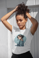 A girl Female Round Neck Half Sleeve Classic white T-Shirt AD0119