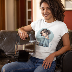 A girl Female Round Neck Half Sleeve Classic white T-Shirt AD0119