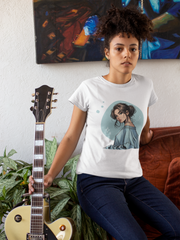 A girl Female Round Neck Half Sleeve Classic white T-Shirt AD0119