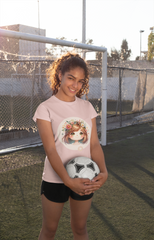 A girl Female Round Neck Half Sleeve Classic Baby Pink T-Shirt AD0123