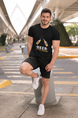 Beer is the answer Male Round Neck Half Sleeve Classic Black T-shirt  AD0156