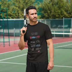Man holding a tennis racket on a tennis court