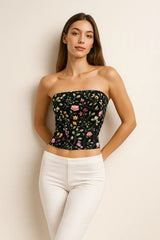 Midnight Bloom Tube Top