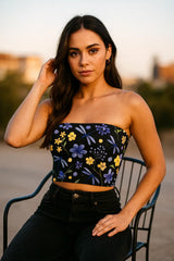 Obsidian Blossom Tube Top
