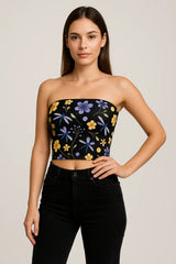 Obsidian Blossom Tube Top