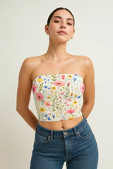 Glacier Peony Tube Top