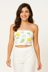 Chiffon Camellia Tube Top