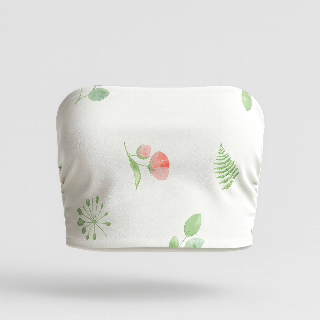 Floral-patterned fabric on a beige background