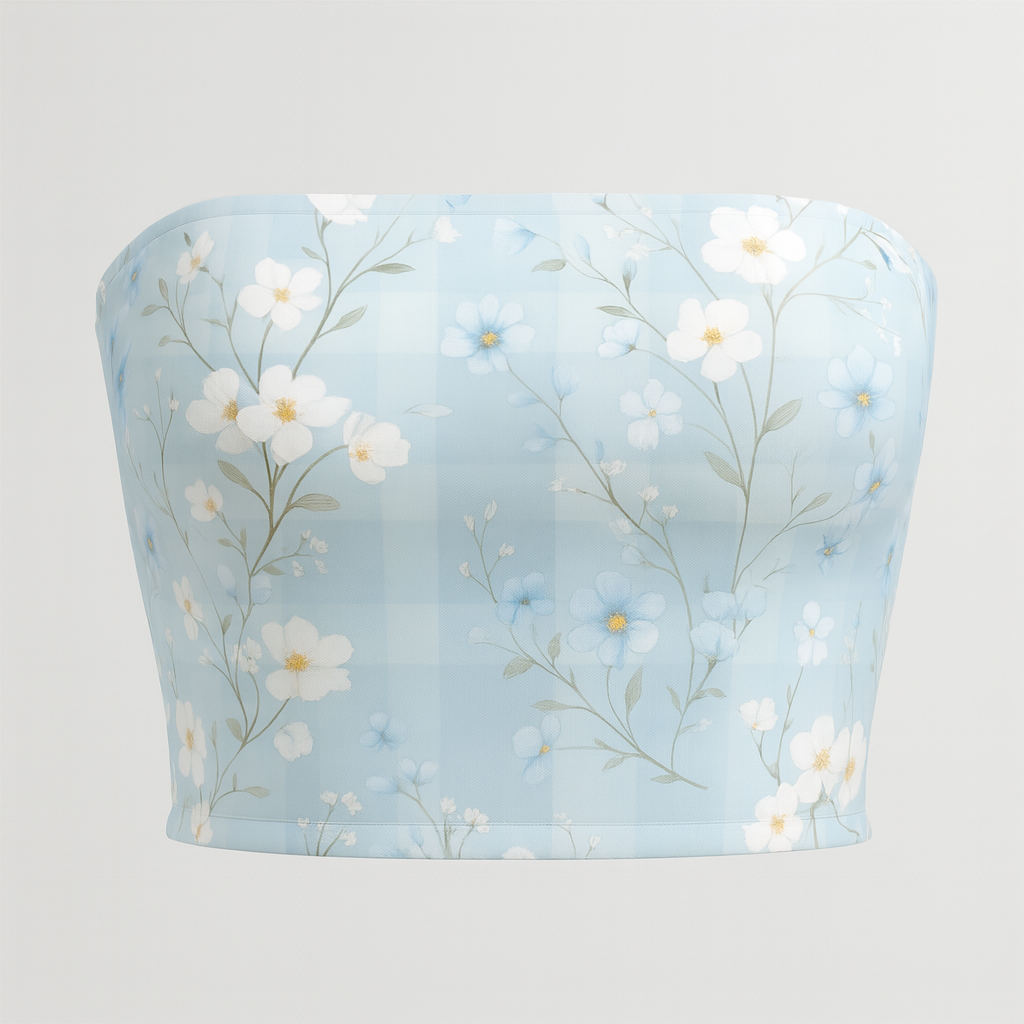 Cerulean Columbine Tube Top