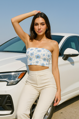 Ivory Iris Tube Top