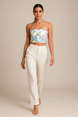 Chiffon Chrysanthemum Tube Top