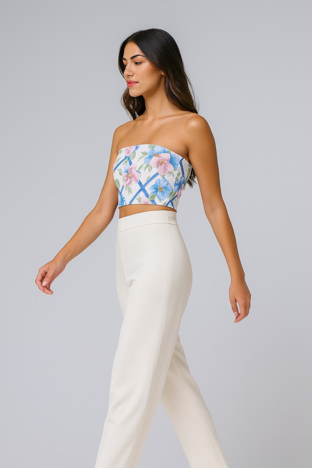 Chiffon Chrysanthemum Tube Top