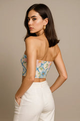 Chiffon Chrysanthemum Tube Top