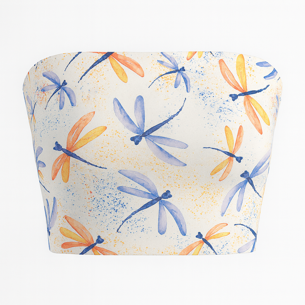 Belt bag with dragonfly pattern on a white background