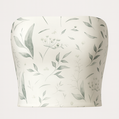 Floral-patterned top on a light gray background