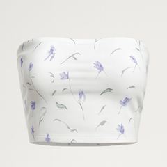 Floral-patterned tube top on a white background