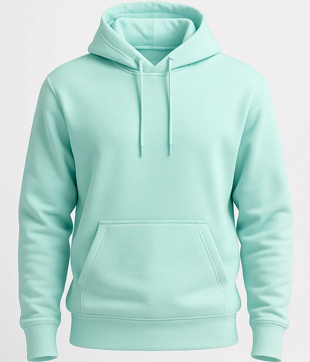 Light blue hoodie on a light gray background
