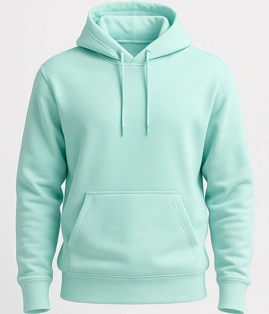 Light blue hoodie on a light gray background