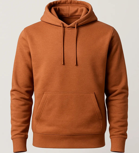 Brown hoodie on a light gray background