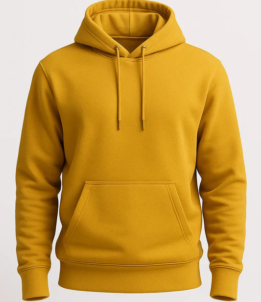 Yellow hoodie on a light gray background