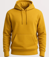Yellow hoodie on a light gray background