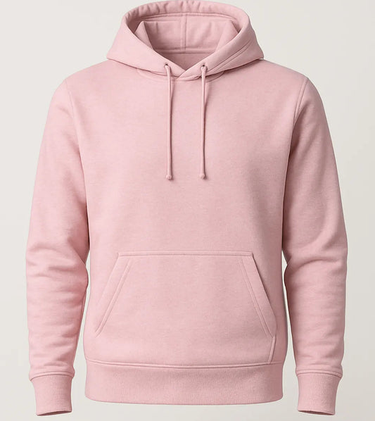 Pink hoodie on a light gray background