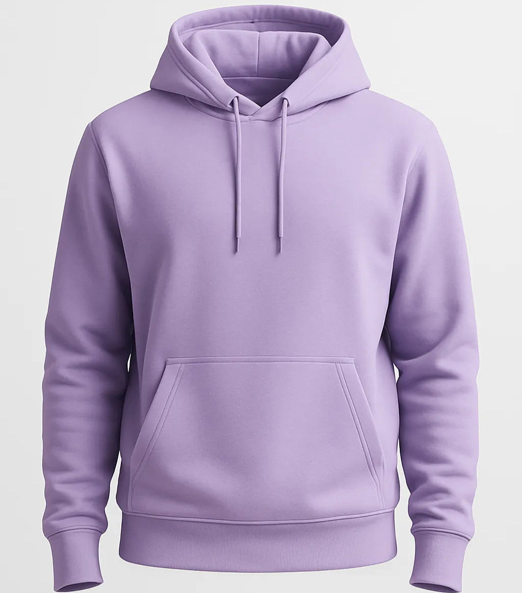 Purple hoodie on a light gray background