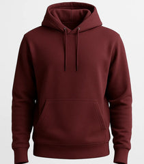 Maroon hoodie on a light gray background