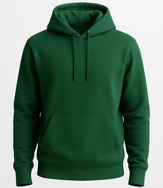 Green hoodie on a light gray background