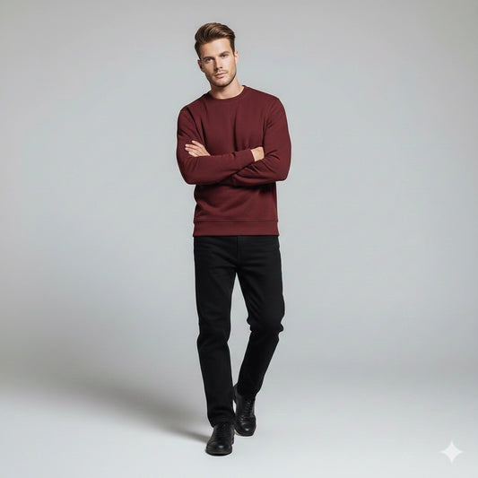 Burgundy Canvas Sweatshirt