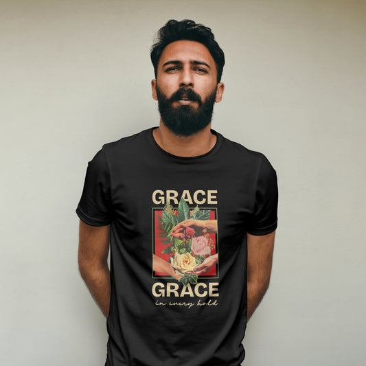 Grace in Every Holds Men cotton Black T-shirt