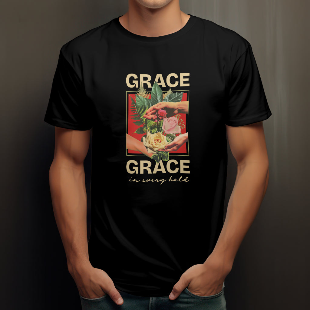 Grace in Every Holds Men cotton Black T-shirt